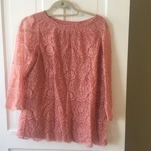 Fossil Lace Women’s Pink Top, Size Large